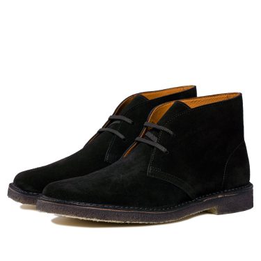 M249 Padmore & Barnes Chukka Boot – Black Suede With Dark Sole