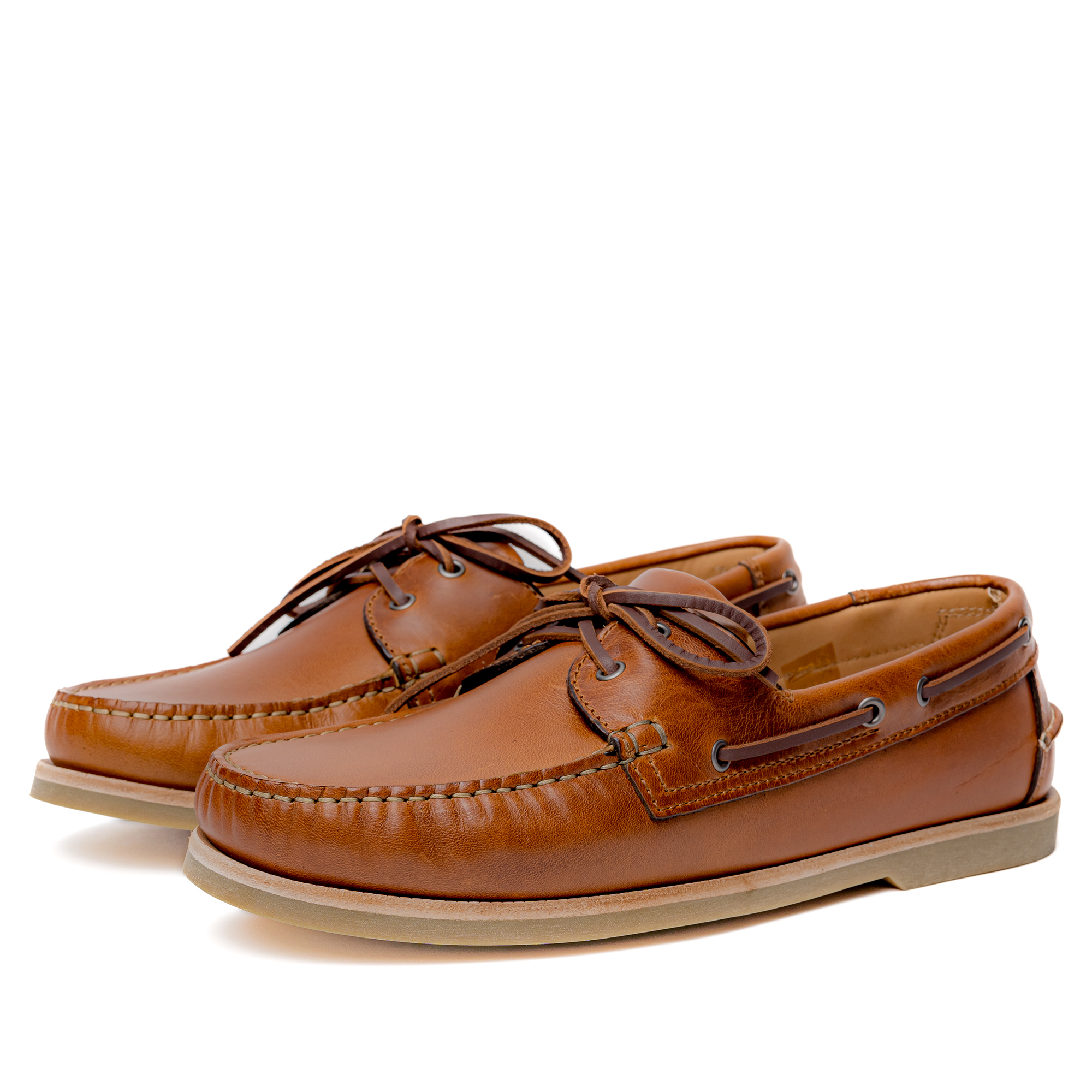 P3919 Padmore & Barnes Deck Shoe – Tan Leather – Padmore & Barnes